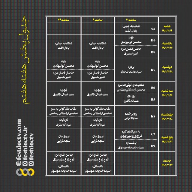 جدول پخش مستندهای جشنواره تلویزیونی مشخص شد