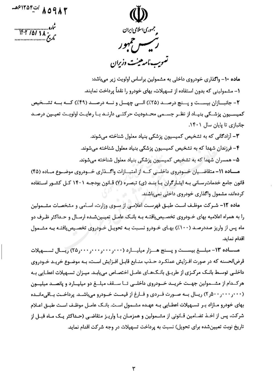 آیین‌نامه واردات خودروی جانبازان ابلاغ شد+ جزئیات